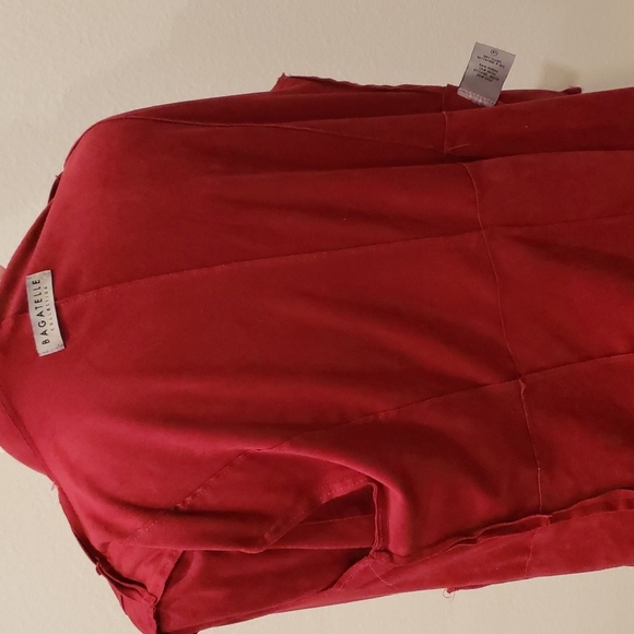 BAGUETTE, Burgundy Blazer, Size L Open front suede  feel fabric - Picture 8 of 8